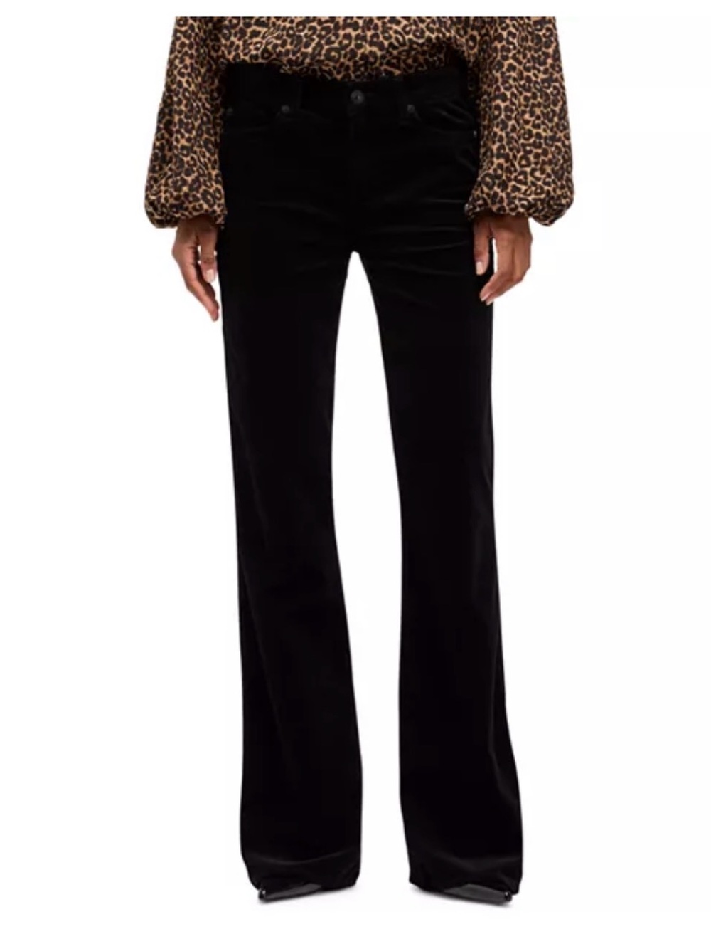 7 For All Mankind Black Velvet Bootcut Pants